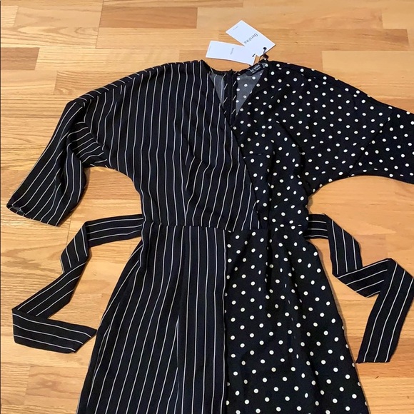 🖤BERSHKA (ZARA) Jumpsuit Polka dot Stripes NWT 📍FIRM📍 - Picture 8 of 16